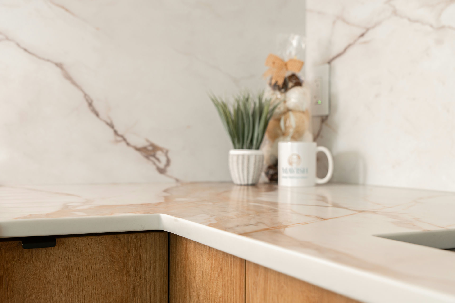 Marble countertop kitchen renovation