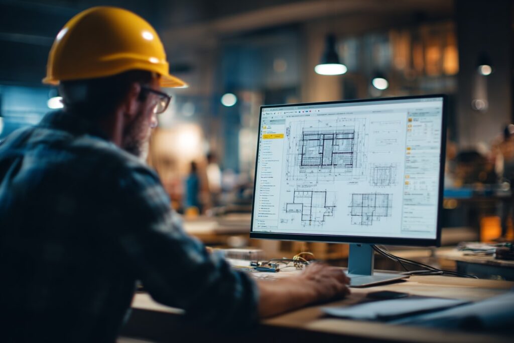 Home builder submitting permit applications online